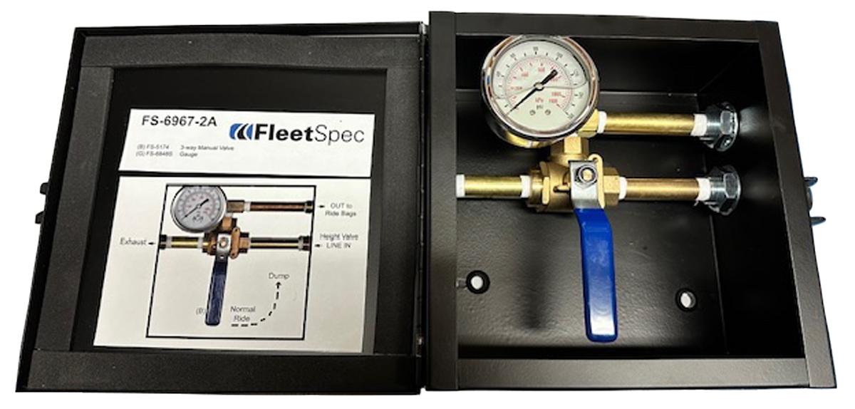 FS-6967-2A Air Suspension Dump Control Box W/ Air Gauge | FleetSpec
